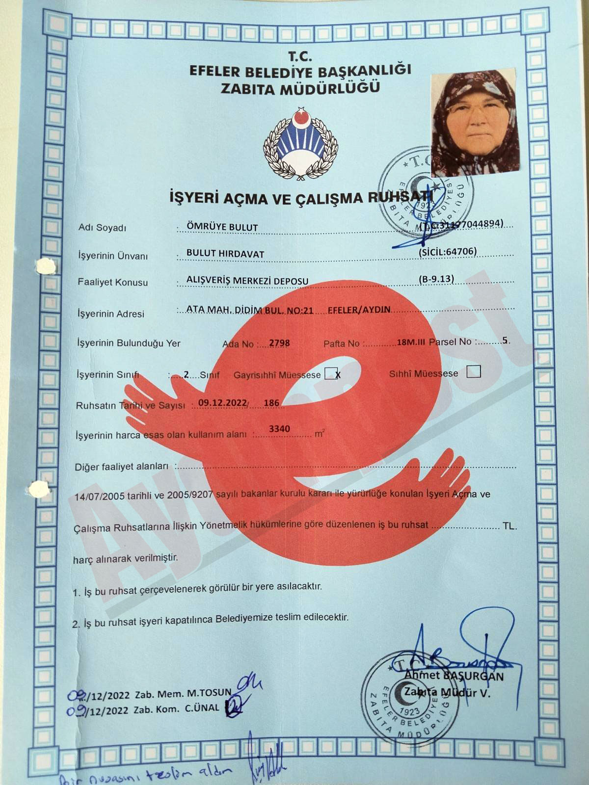 Bulur Avm Işyeri Aça Ruhsatı