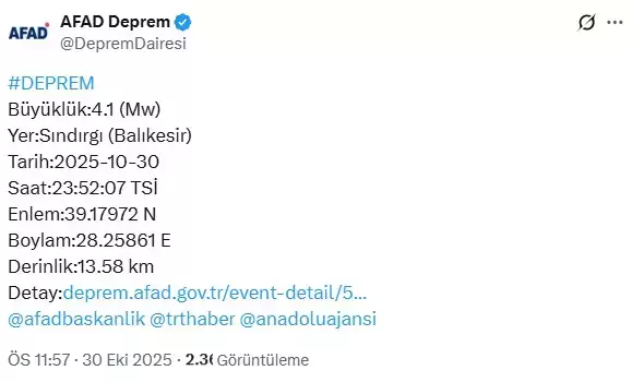 Balikesir In Sindirgi Ilcesinde 4 1 Buyuklugunde 19203518 4504 M