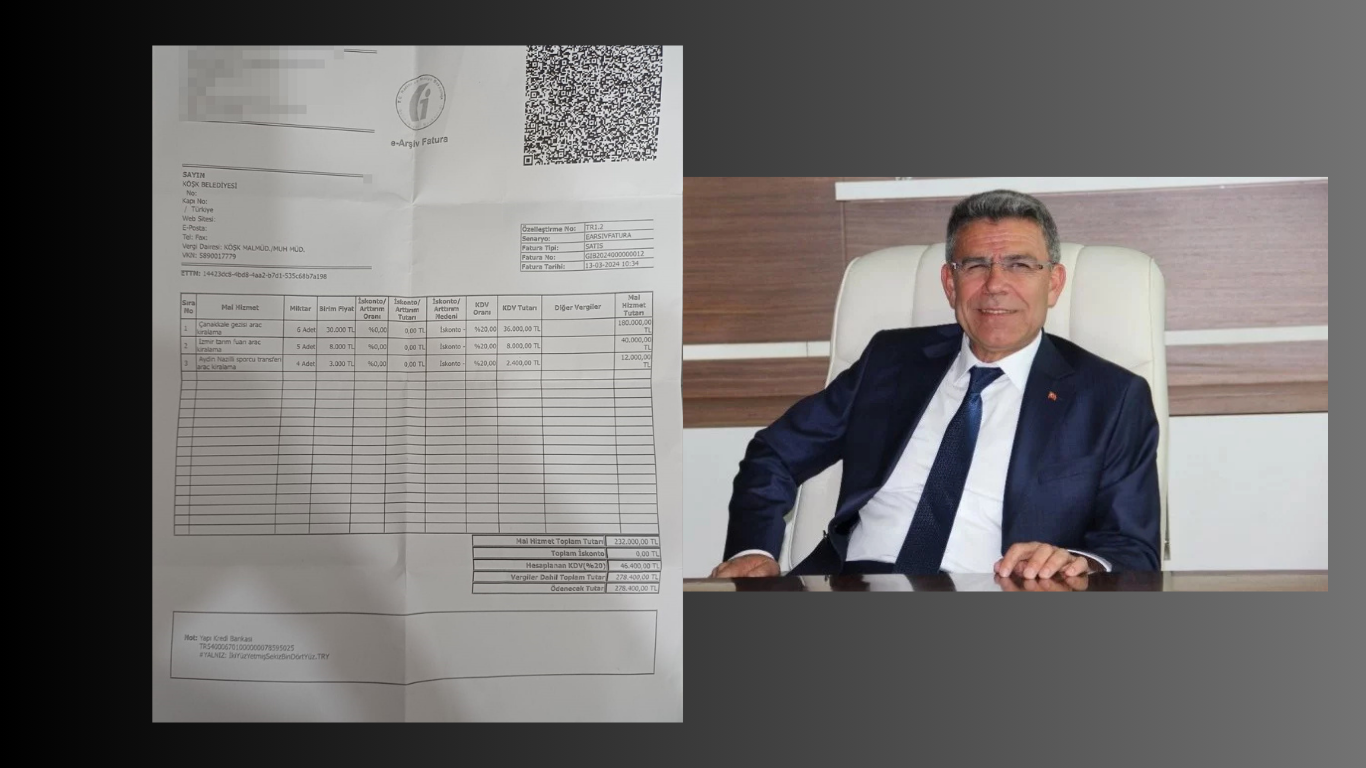 Köşk’te 278 bin TL’lik şok fatura iddiası! Seçim araçları ‘Gezi’ diye kesildi