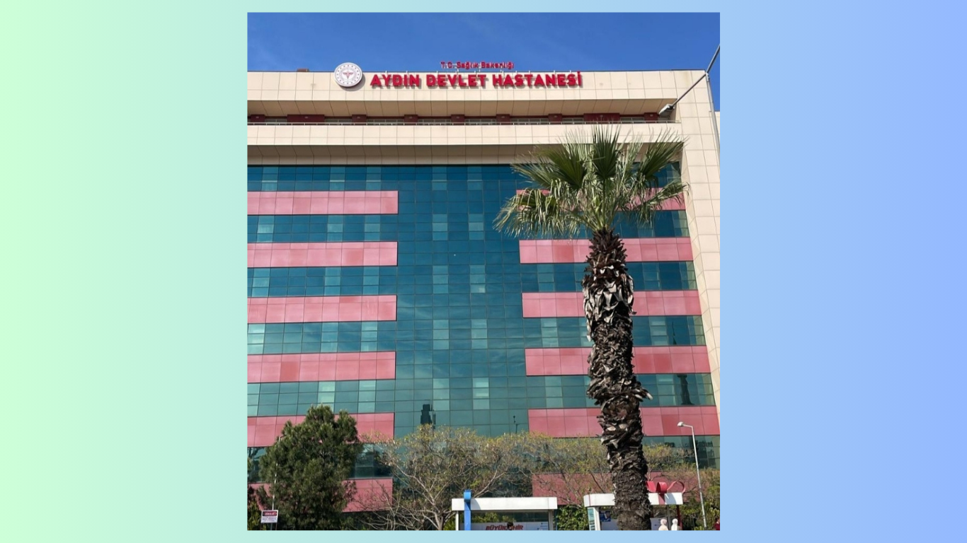 Aydın Devlet Hastanesi'nin tabelası yeni yerine asıldı