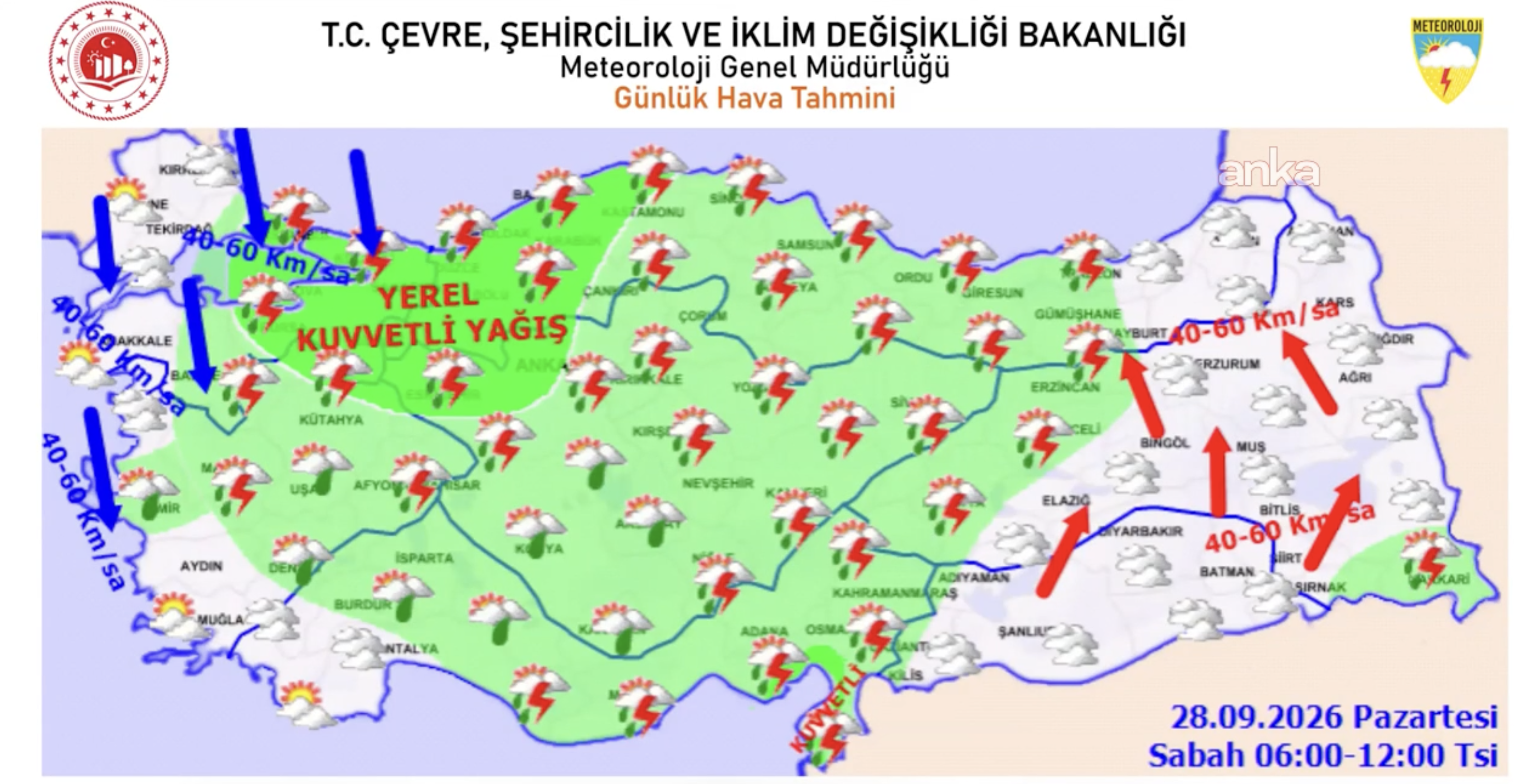 Meteorolojiden kuvvetli yağış ve rüzgar uyarısı