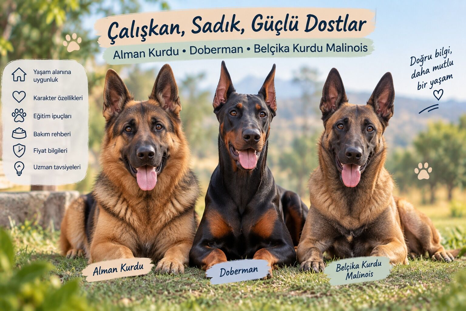 Alman Kurdu, Doberman ve Belçika Kurdu Malinois Sahiplenme Rehberi 2026