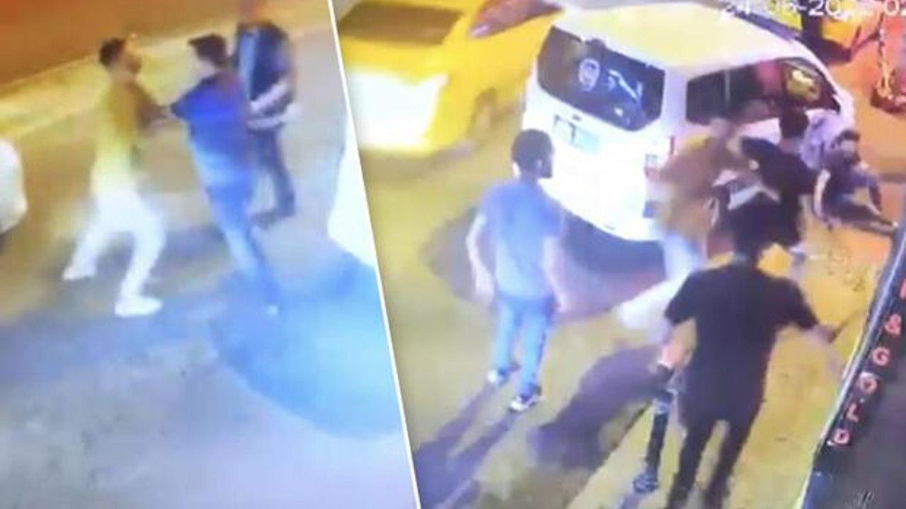 Beşiktaş’ta bıçaklı afiş asma kavgası kamerada: Sopayla zabıtaya vurdu kaçarken düşüp ayağını kırdı