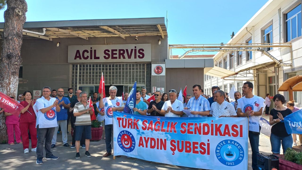 Türk Sağlık Sen Aydın Şubesi'nden tepki eylemi