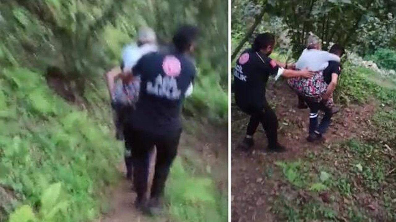 Sağlıkçı, fındık bahçesinde rahatsızlanan kadını, 300 metre sırtında taşıyıp ambulansa ulaştırdı