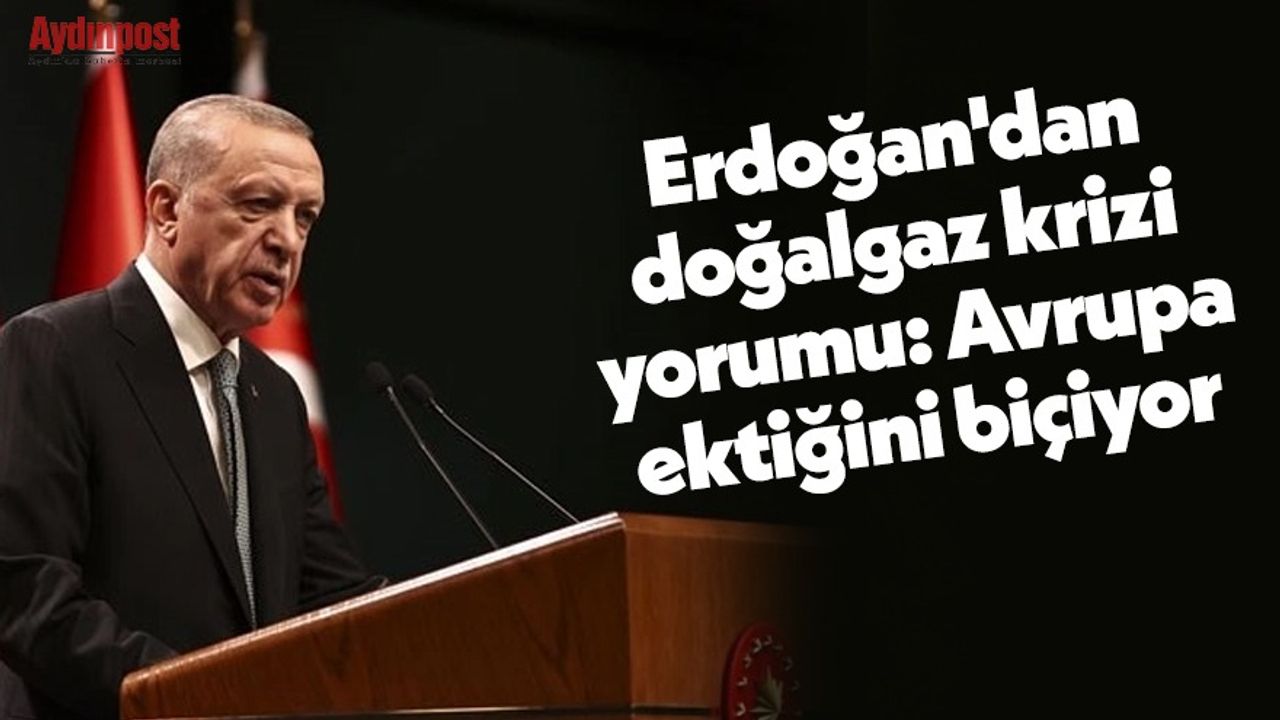 Erdoğan'dan doğalgaz krizi yorumu: "Avrupa ektiğini biçiyor"