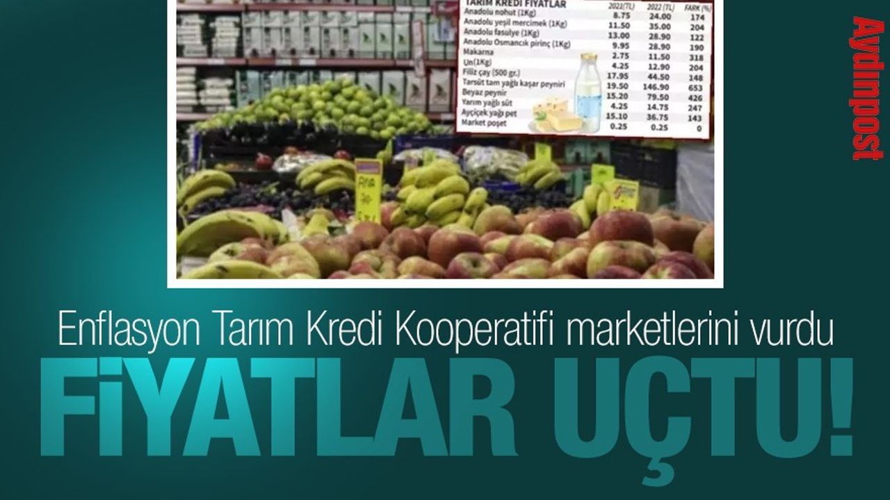 Enflasyon Tarım Kredi Kooperatifi marketlerini vurdu: Fiyatlar uçtu