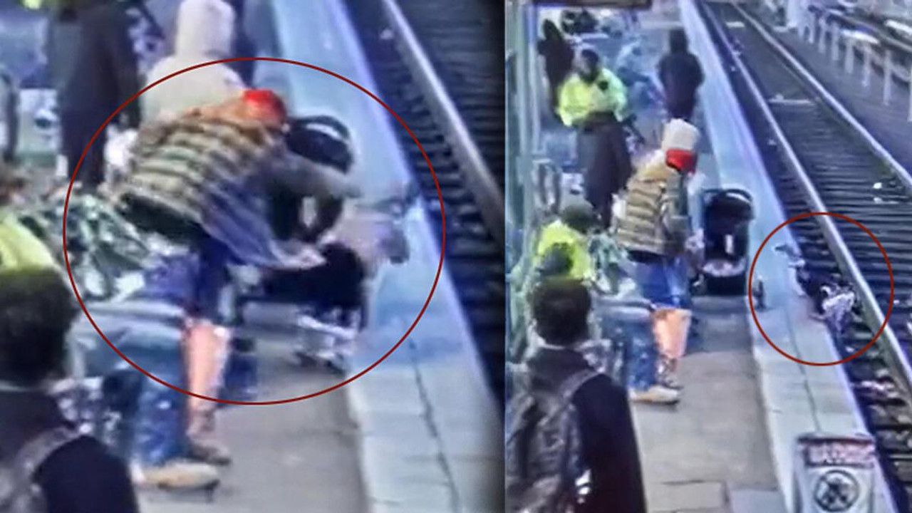 Annesinin yanında duran 3 yaşındaki çocuğu tren raylarına attı! Gözler önünde dehşet