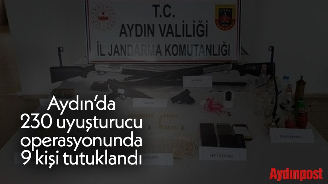 Aydın’da 230 uyuşturucu operasyonunda 9 kişi tutuklandı