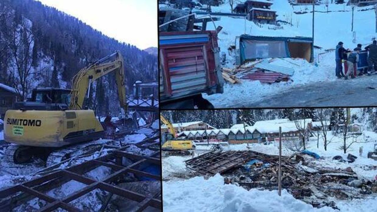 "Kesin korunacak hassas alan" ilan edilen Ayder Yaylası'nda yıkımlar başladı