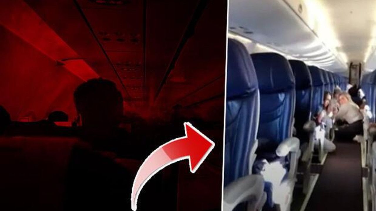 Silahlar patladı uçaktaki yolcular yere yattı... Panik dolu anlar saniye saniye kamerada