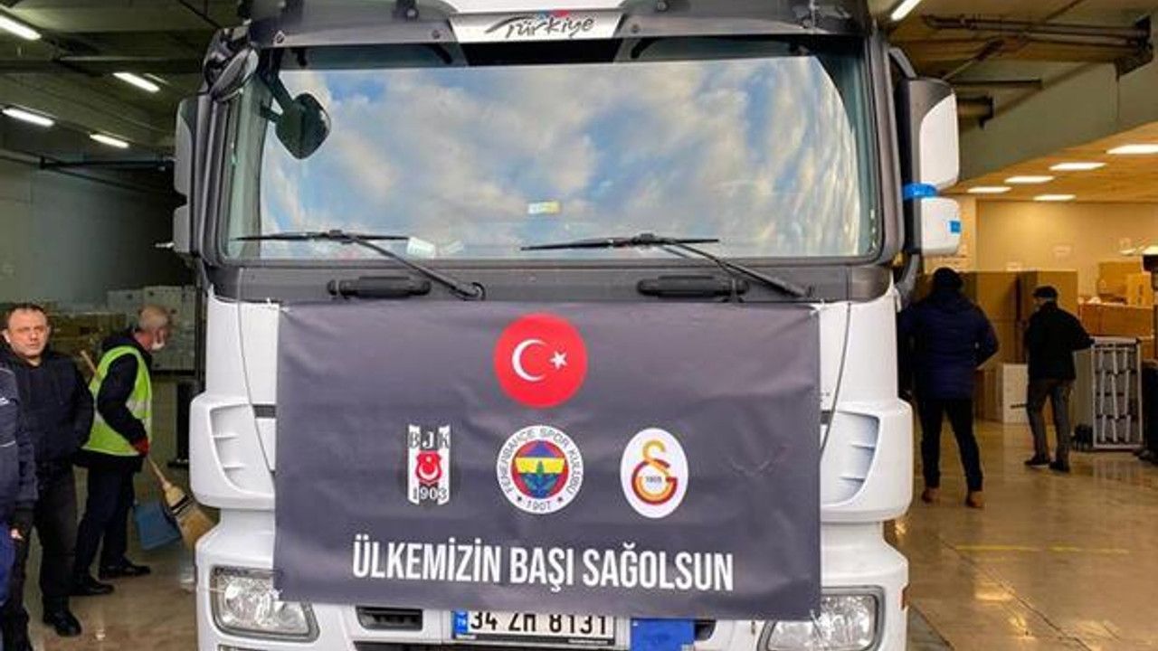 Beşiktaş, Fenerbahçe ve Galatasaray’ın ’Dostluk TIR’ları, aynı anda yola çıktı