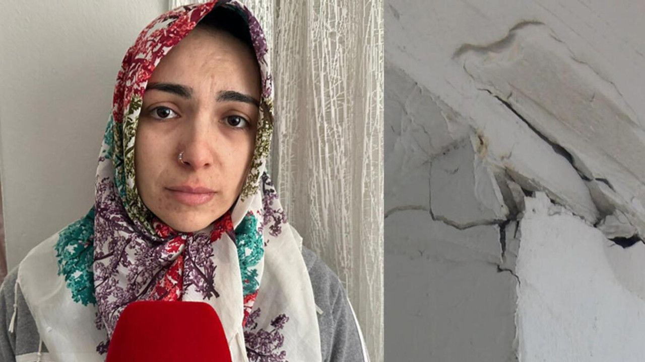 Depremden kaçtı, İstanbul'da kolonları çatlamış evine sığındı