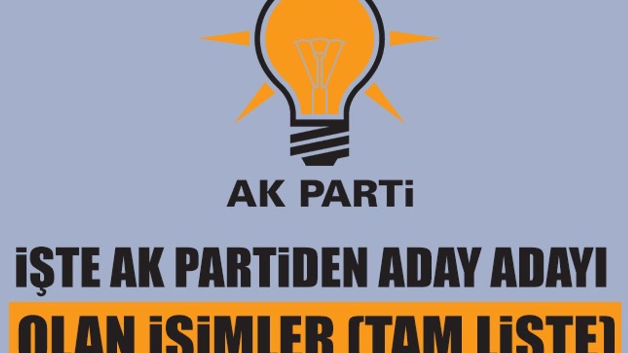 İşte Aydın AK Parti'den aday adayı olan isimler