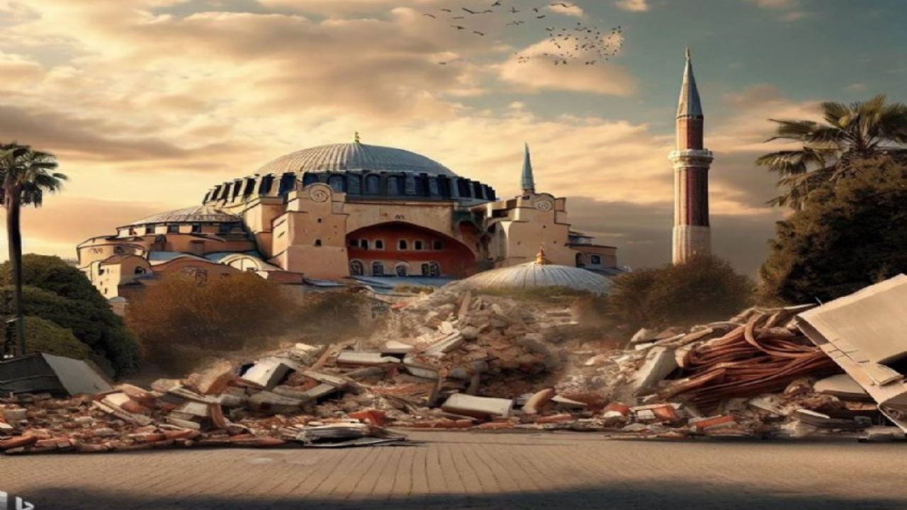 Yapay zeka İstanbul depremini resmetti: Tarihi yapılar ağır hasarlı, binalar enkaz oldu