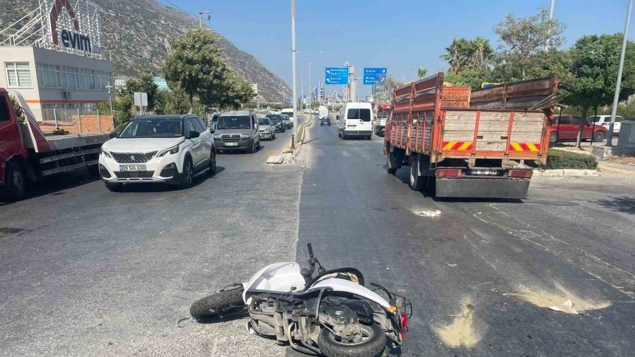 Söke’deki kazada motosiklet sürücüsü yaralandı