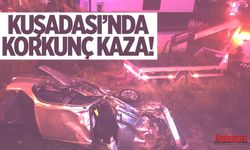 Kuşadası'nda feci kaza! Motosiklet ile otomobil kafa kafaya çarpıştı