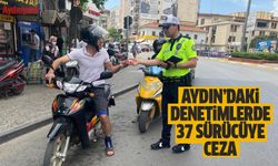 Aydın’da motosiklet denetimi: 37 sürücüye ceza
