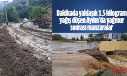 Dakikada yaklaşık 1.5 kilogram yağış düşen Aydın’da yağmur sonrası manzaralar