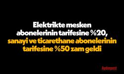SONDAKİKA- Elektrikte mesken abonelerinin tarifesine %20, sanayi ve ticarethane abonelerinin tarifesine %50 zam geldi