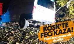 Köşk'te feci kaza! Ticari araç şarampole devrildi: 1 yaralı