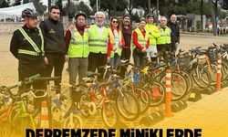 Aydın'daki depremzede miniklerin bisiklet mutluluğu