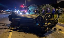 Söke'de feci kaza! Otomobil takla attı