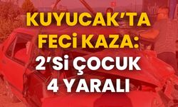 Kuyucak’ta feci kaza: 2’si çocuk 4 yaralı