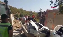 Kahramanmaraş’ta freni boşalan kamyon cenaze namazı kılanların arasına daldı