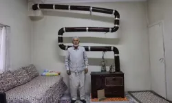 Gören herkes taklit ediyor! 700 liraya mal etti: Eşi üşümesin diye soba borularıyla ilginç önlem aldı
