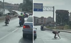 Polisin üzerine motosiklet süren sürücüye 38 bin lira para cezası