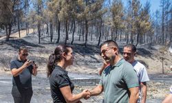 Kuşadası Belediye Başkanı Ömer Günel yangın alanında incelemede bulundu