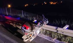 Aydın-Muğla Karayolunda bariyerlere sıkışmış motosiklet ortaya çıktı