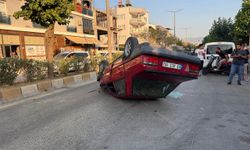 Aydın’da 15 yaşındaki gencin kullandığı otomobil takla attı