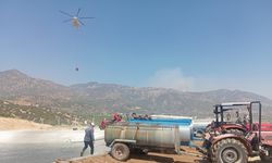 Halk, Buharkent'e yayılan yangın için seferber oldu