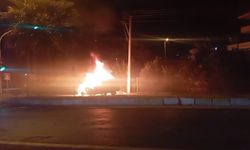 Marşa bastı, otomobil alev topuna döndü