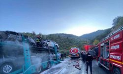 Bozdoğan’da araç yüklü tırda yangın!