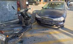 Efeler'de otomobil ile motosiklet çarpıştı: 1 yaralı