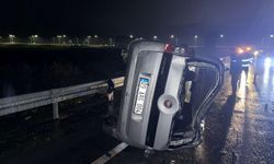 Aydın'da devrilen hafif ticari araçtaki 3 kişi yaralandı