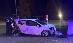 Söke'de köpeğe çarpmamak için duvara çarptı