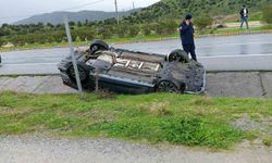 Çine yolunda otomobil ters döndü: 1 yaralı