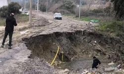 Aydın'da bir yol çökmesi vakası daha yaşandı