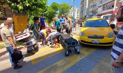 Efeler'de yaya geçidinde taksi çarptı