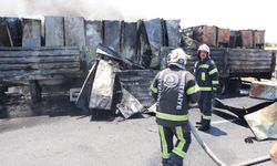 Beyaz eşya yüklü tırda çıkan yangın tahıl tarlalarına sıçradı
