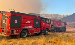 Foça'da yangın paniği