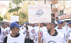 Türkiye Maden-İş Sendikası üyesi işçilerin eylemi sürüyor