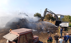 Gönen'de yangın... 90 ton saman kül oldu