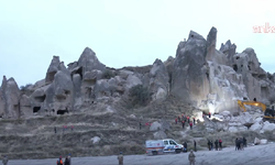 Göreme’de çöken peribacasında arama kurtarma çalışmaları tamamlandı