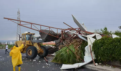 Fırtına yıktı geçti: Okulların çatısı uçtu, ağaçların dalları kırıldı