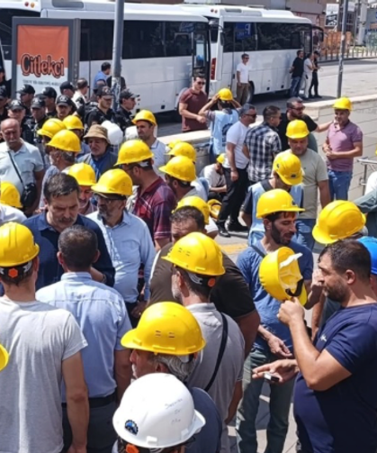 Hak arayışını sürdüren madencilere polis ablukasına tepki